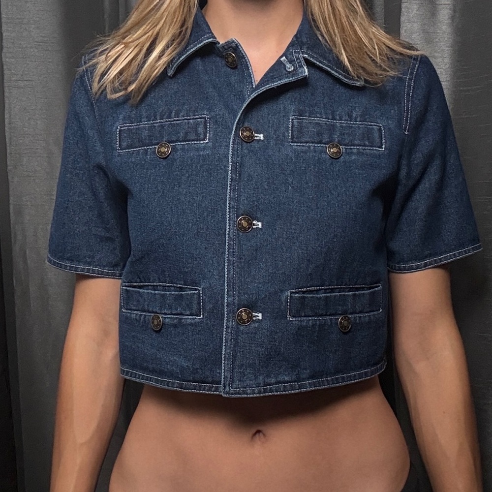 Lioness denim crop top size small